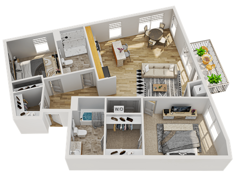 H Floor Plan at Wheaton 121, Wheaton, Illinois